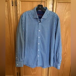 Robert Graham Modern American Button-Up Blue Gingham Shirt